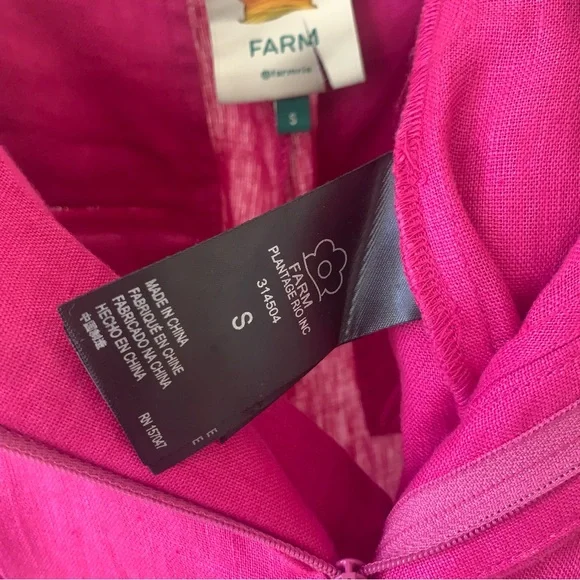 NWOT Farm Rio Pink 100% Linen Pants Size XS - Picture 9 of 9